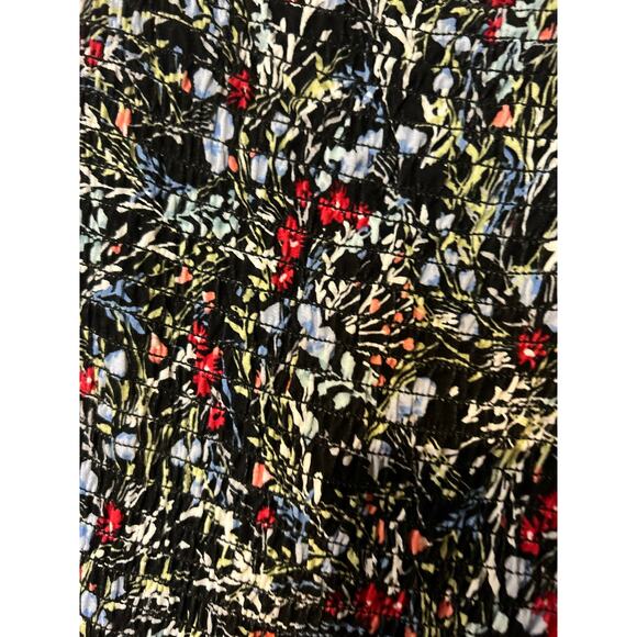 J. Jill Wearever Sheath Dress Black Floral Sleeveless SZ M Back Smocking Boho - Picture 11 of 11